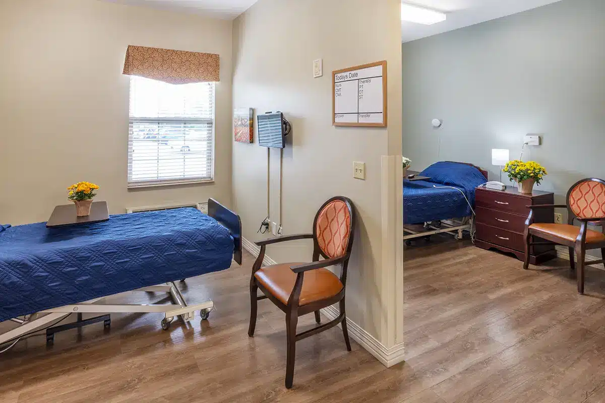 A semi private bedroom at Villages of St Peters