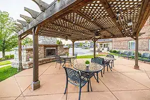 The outdoor patio at Villages of St Peters